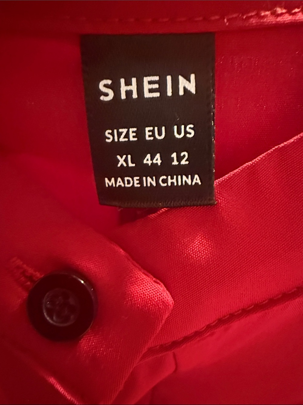 SHEIN Red High-Low Button Front Tunic - Picture 5 of 5
